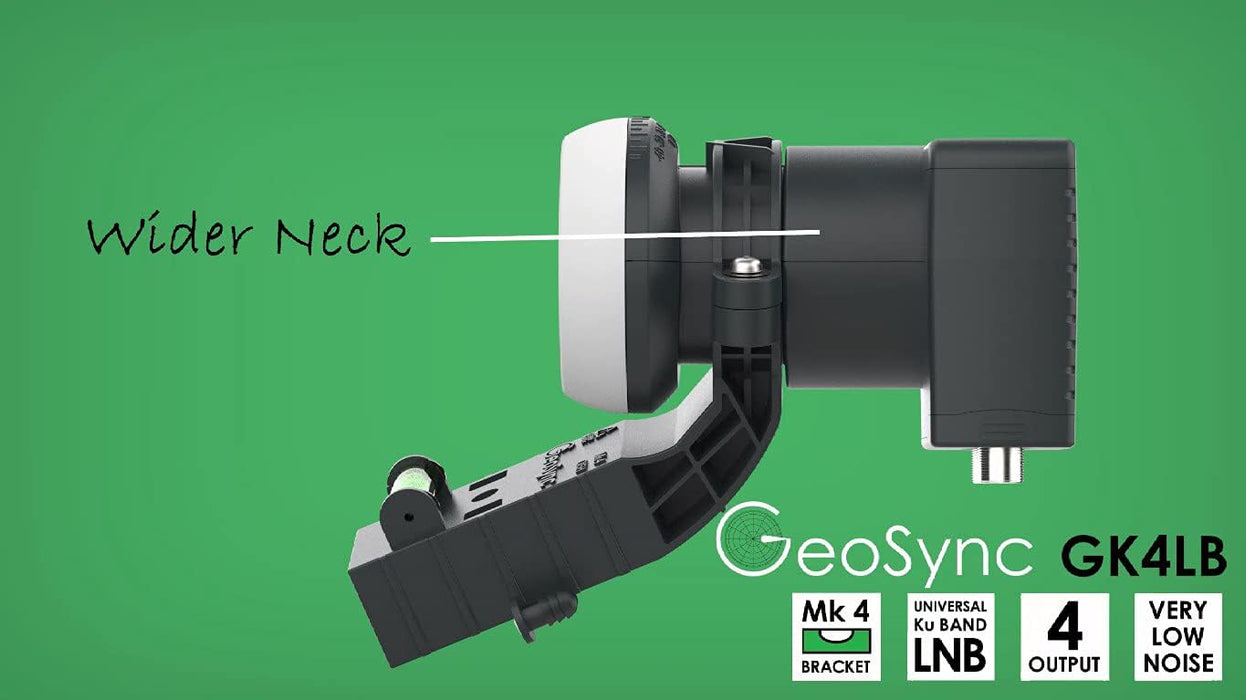 GeoSync Sky Quad LNB 4 Way for MK4 Dishes - Have Upto 4 Sky or Freesat Receivers Connected, Multi Room, PVR Upgrade