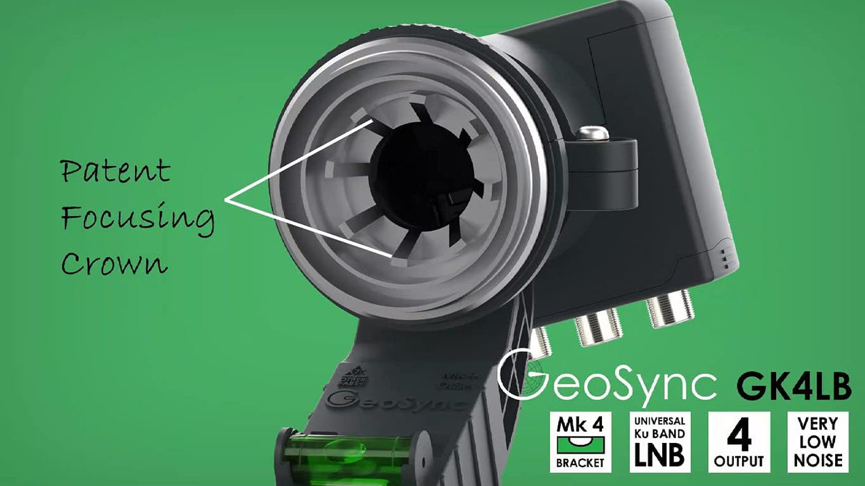 GeoSync Sky Quad LNB 4 Way for MK4 Dishes - Have Upto 4 Sky or Freesat Receivers Connected, Multi Room, PVR Upgrade