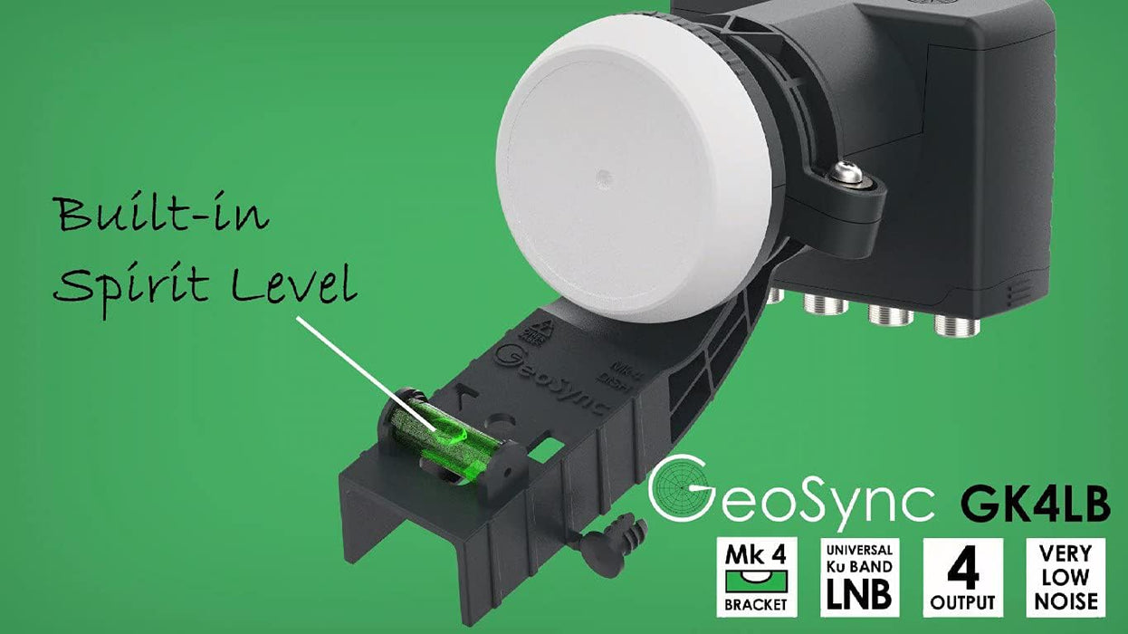 GeoSync Sky Quad LNB 4 Way for MK4 Dishes - Have Upto 4 Sky or Freesat Receivers Connected, Multi Room, PVR Upgrade