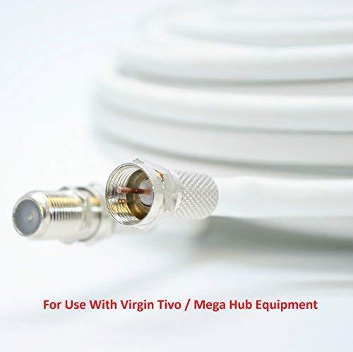 SSL Satellite Coax Cable For Virgin Media, Sky TV, Broadband Extension and Tivo & Superhub (White, Black)