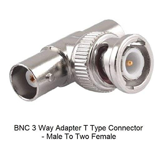 Viewi 3-Way BNC Adapter - One Male to Two Female RF Coaxial Connector Splitter