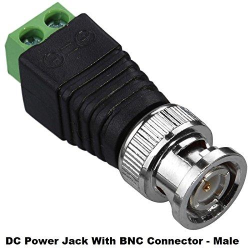 Viewi DC Power Jack with BNC Male Connector - 20 Pack - Coaxial TV Cables CCTV