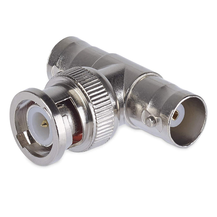 Viewi 3-Way BNC Adapter - One Male to Two Female RF Coaxial Connector Splitter