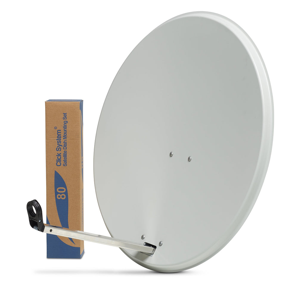 Viewi 80cm HD Satellite Dish for Sky Freesat Hotbird Astra TV signals Hi-Gain & Pole Mount Fittings - SSL satellites