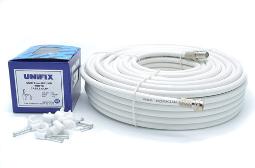 Viewi 250 Meter RG6 Satellite TV Coax Cable Extension Kit with for Sky HD, Freesat & Virgin (250 Meter, White)