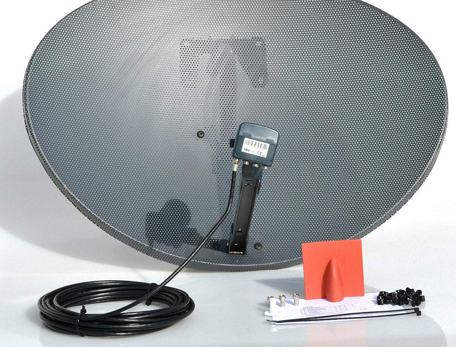 Viewi 80CM Zone 2 Freesat HDR Satellite Dish DIY Self Installation Kit,Latest Dish with Quad LNB, Single RG6 & Twin Coax Cable all necessary Brackets,Bolts and SATELLITE FINDER